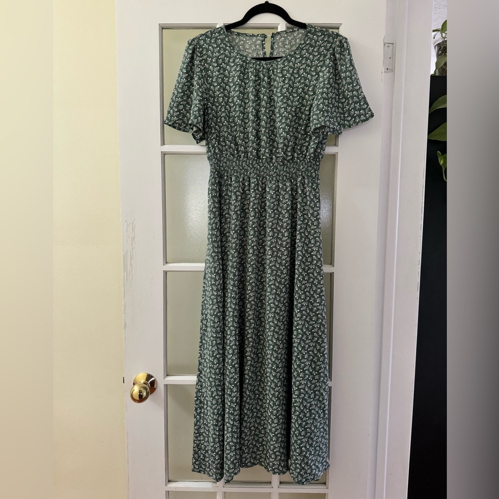 Green Floral Maxi Dress
